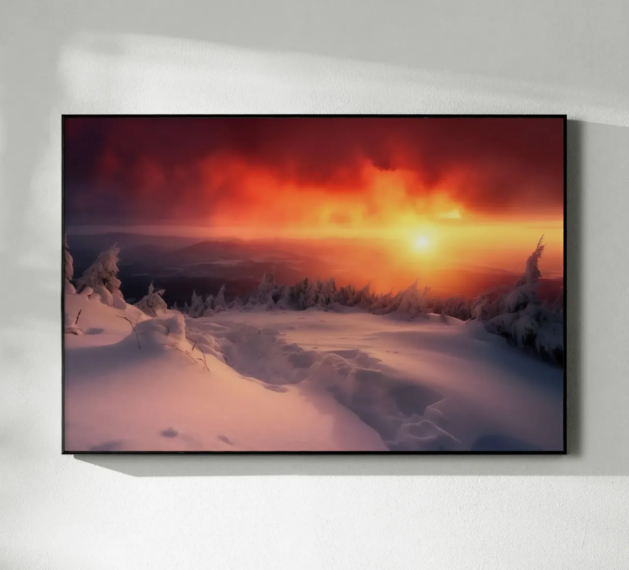 Winter sunset plexiglass da PosterPrint