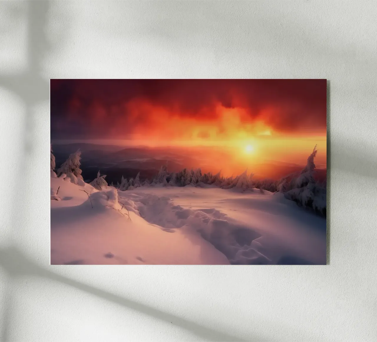 Winter sunset acrylic glass by PosterPrint
