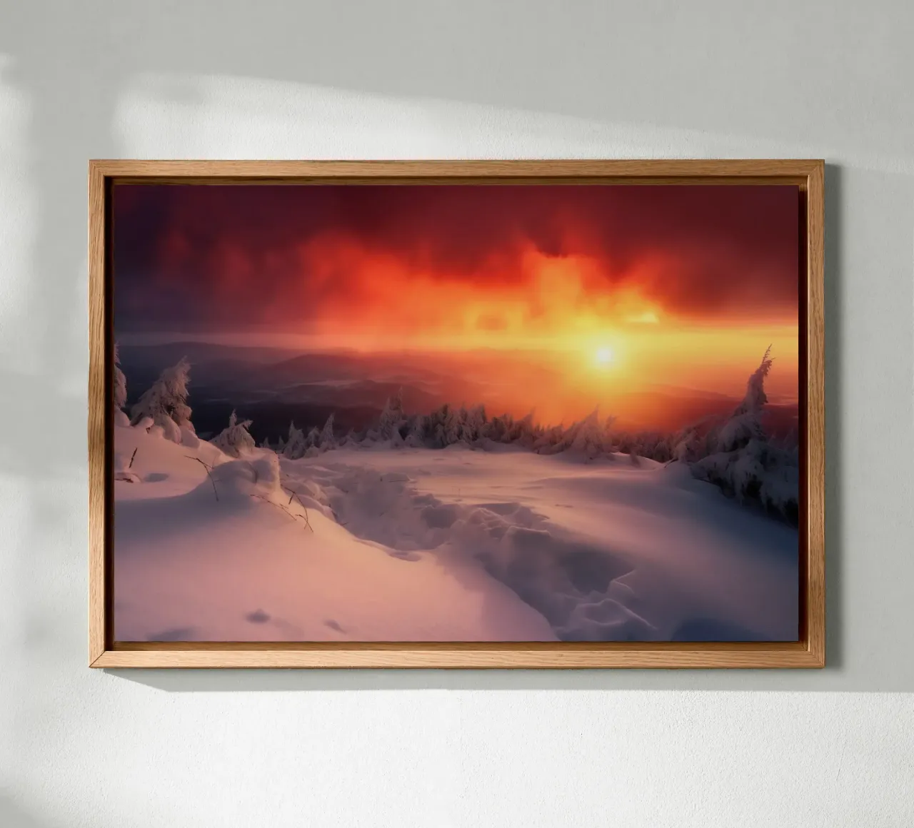 Tramonto invernale alluminio dibond da PosterPrint