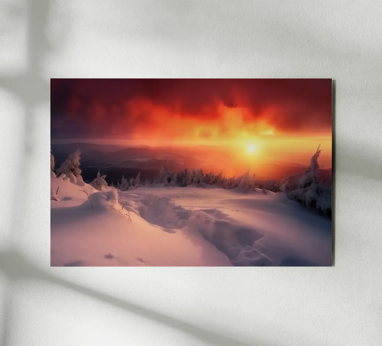 Tramonto invernale alluminio dibond da PosterPrint