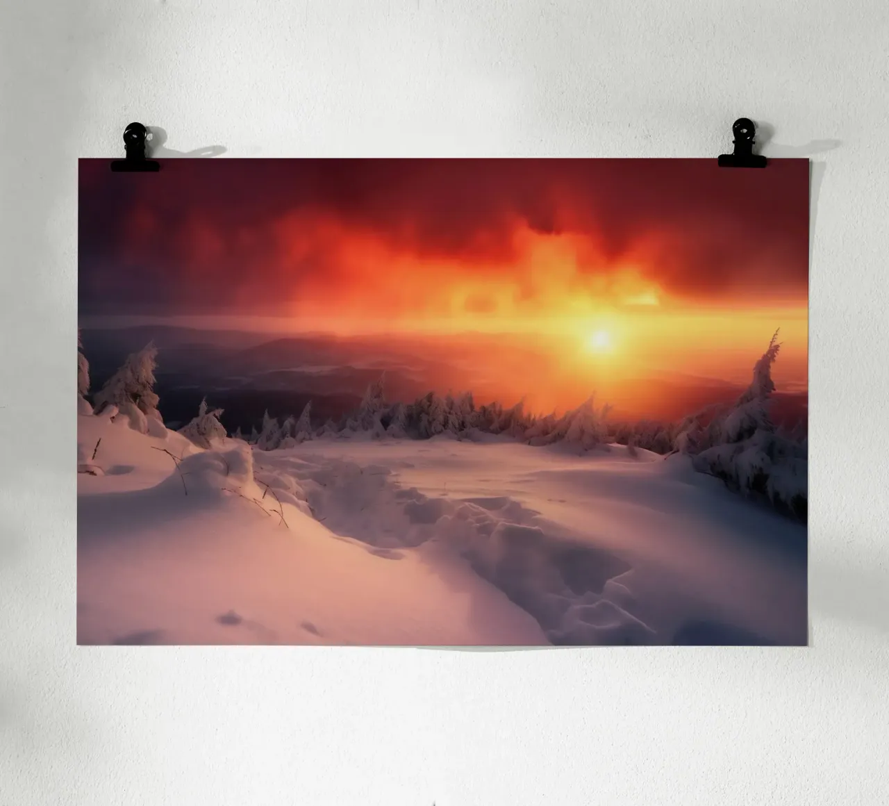 Winter sunset poster by PosterPrint
