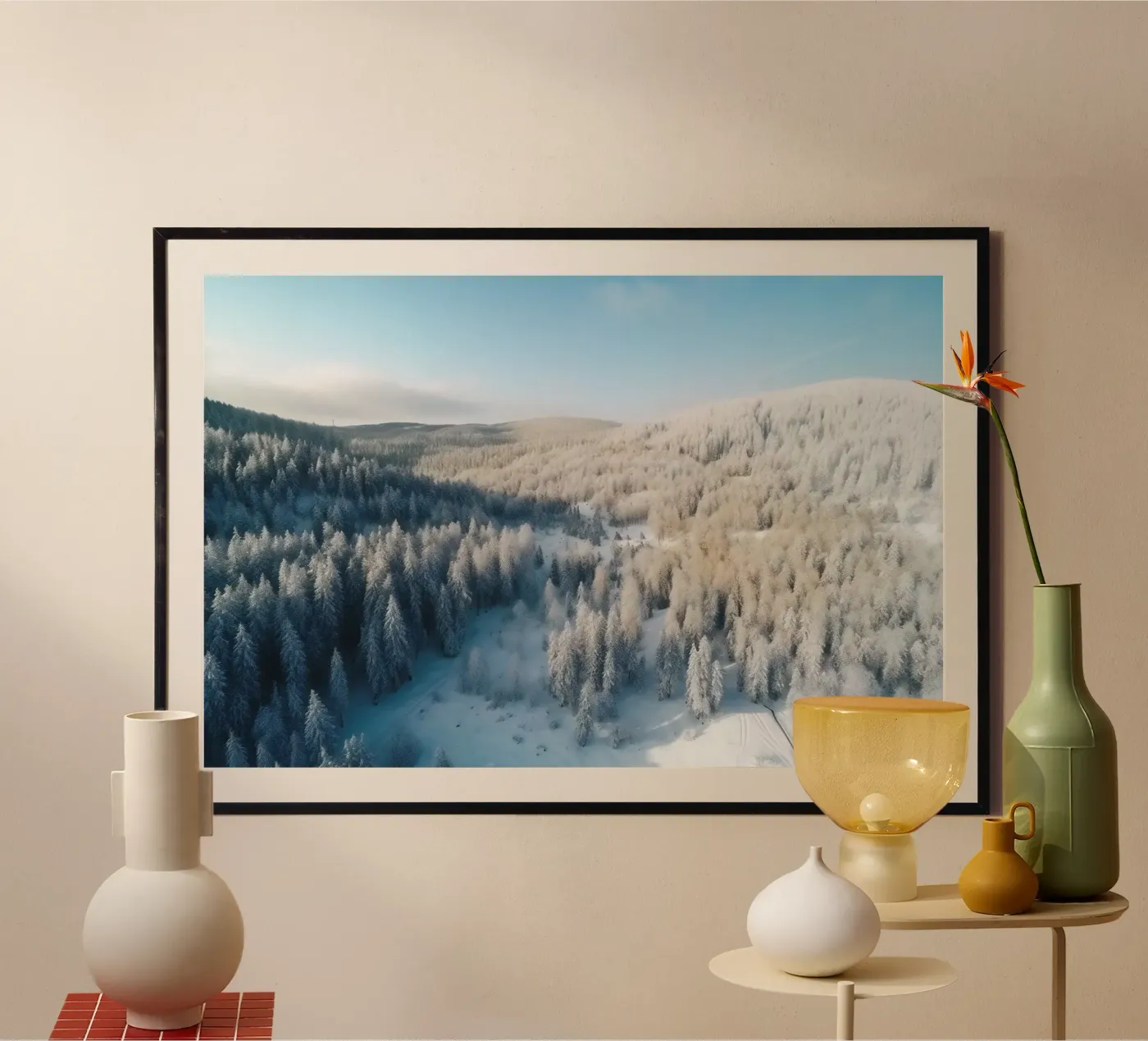 Hiver Forêt poster de PosterPrint