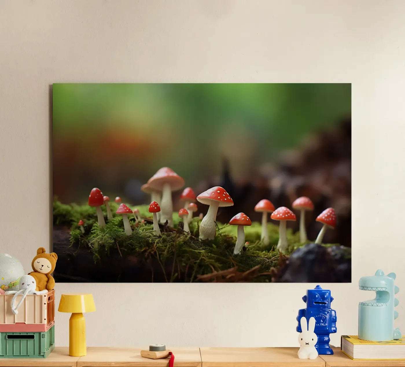 Macro toadstools aluminium-dibond van PosterPrint