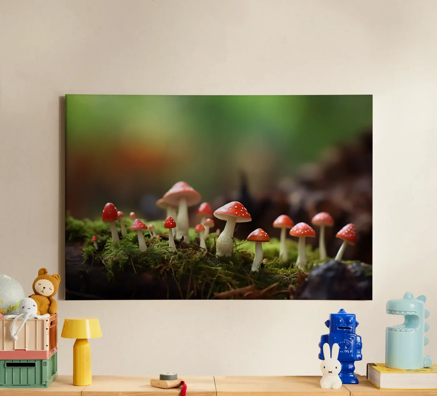 Macro amanites tue-mouches toile de PosterPrint