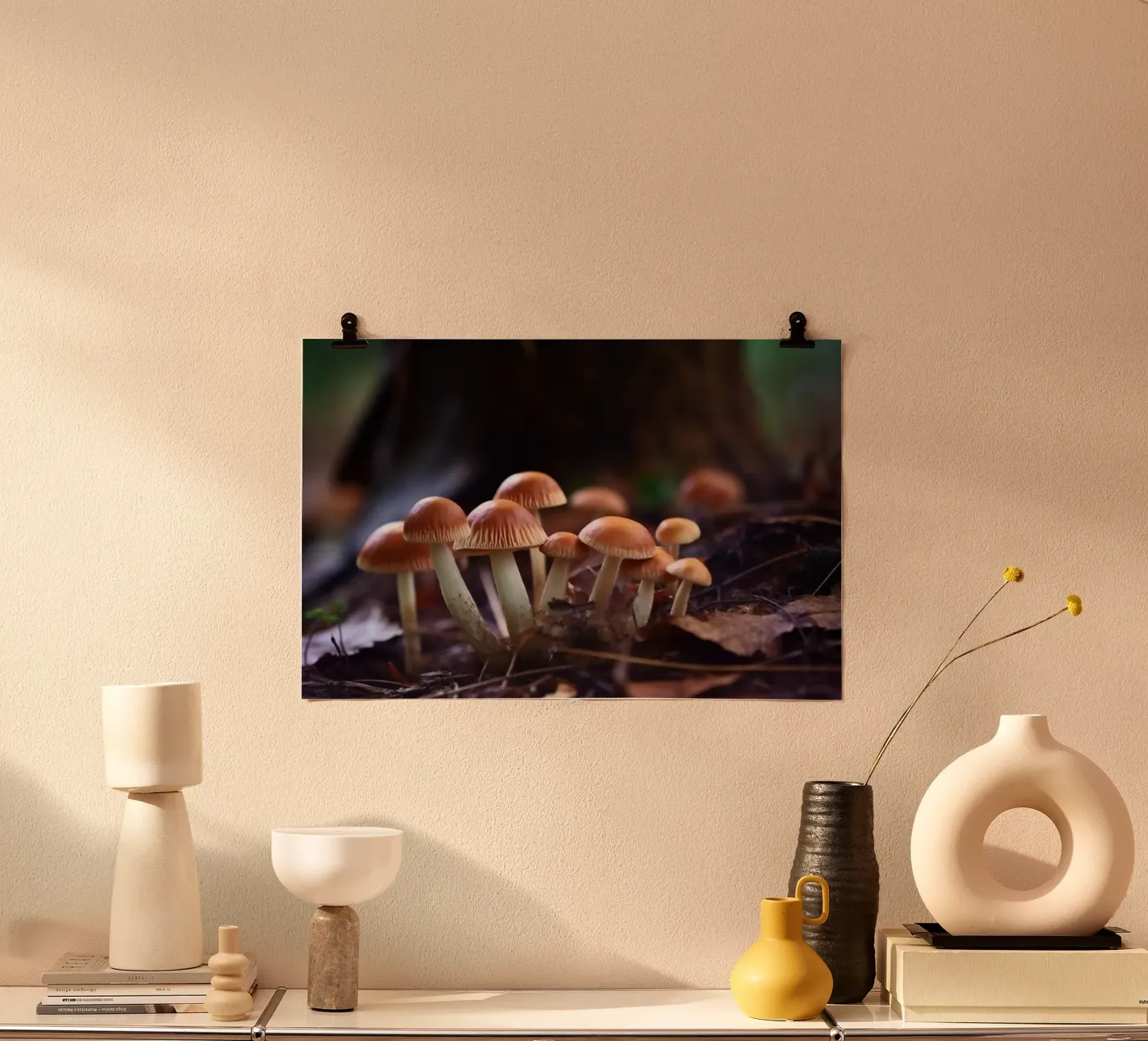 Mini macro-walpilze poster van PosterPrint