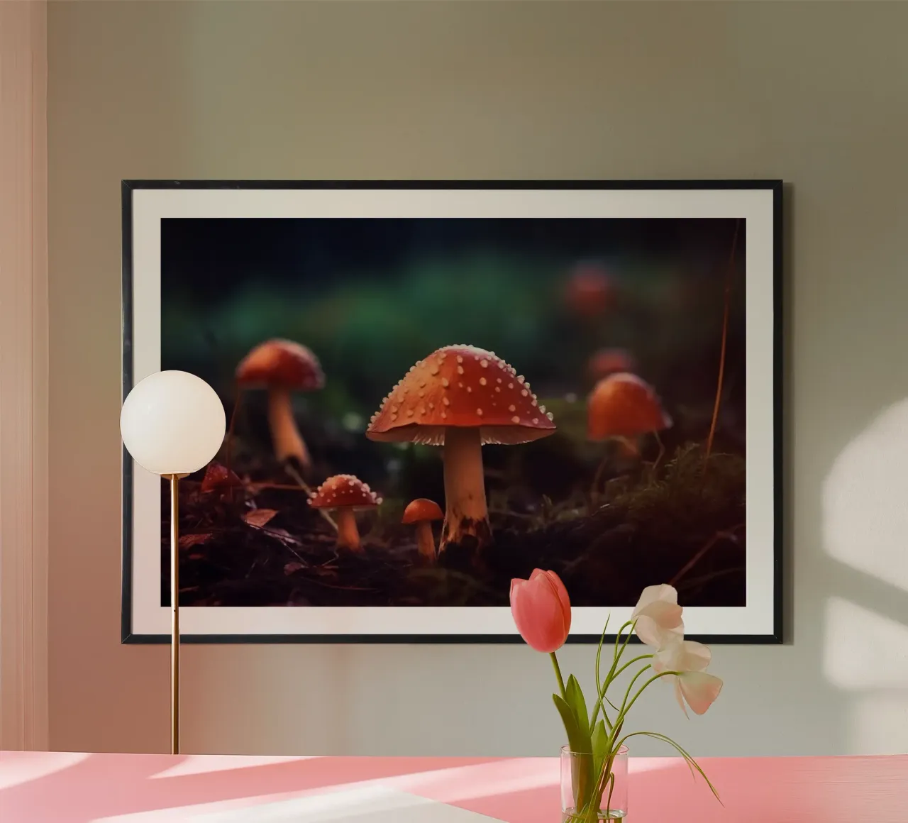 Funghi sul suolo della foresta carta hahnemühle da PosterPrint