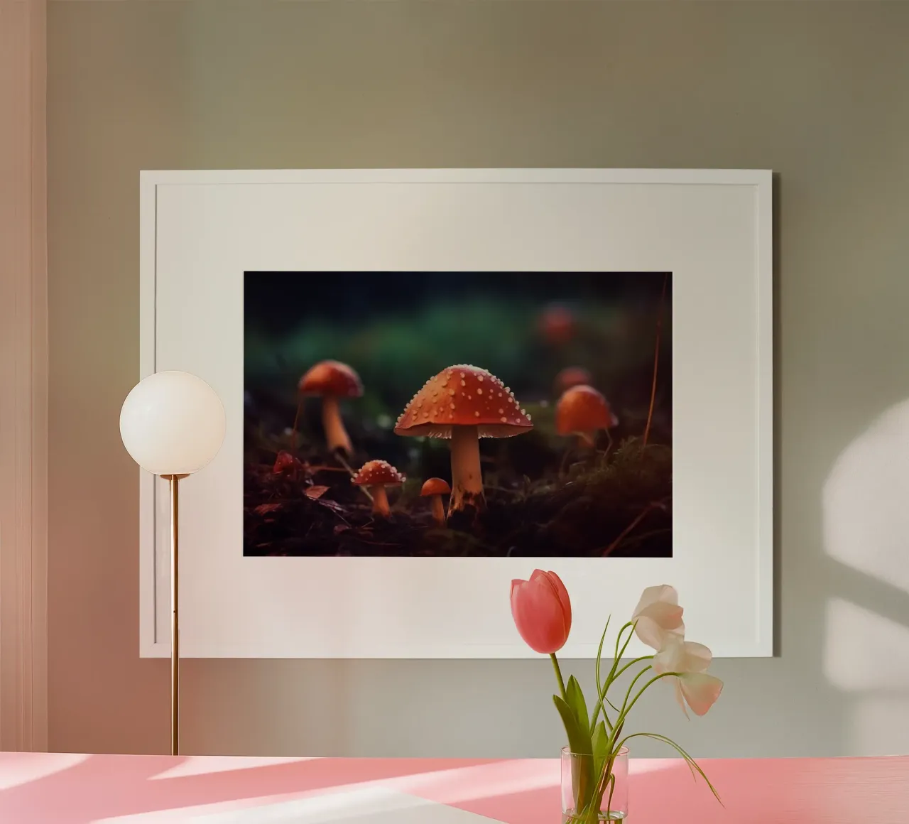 Funghi sul suolo della foresta carta hahnemühle da PosterPrint
