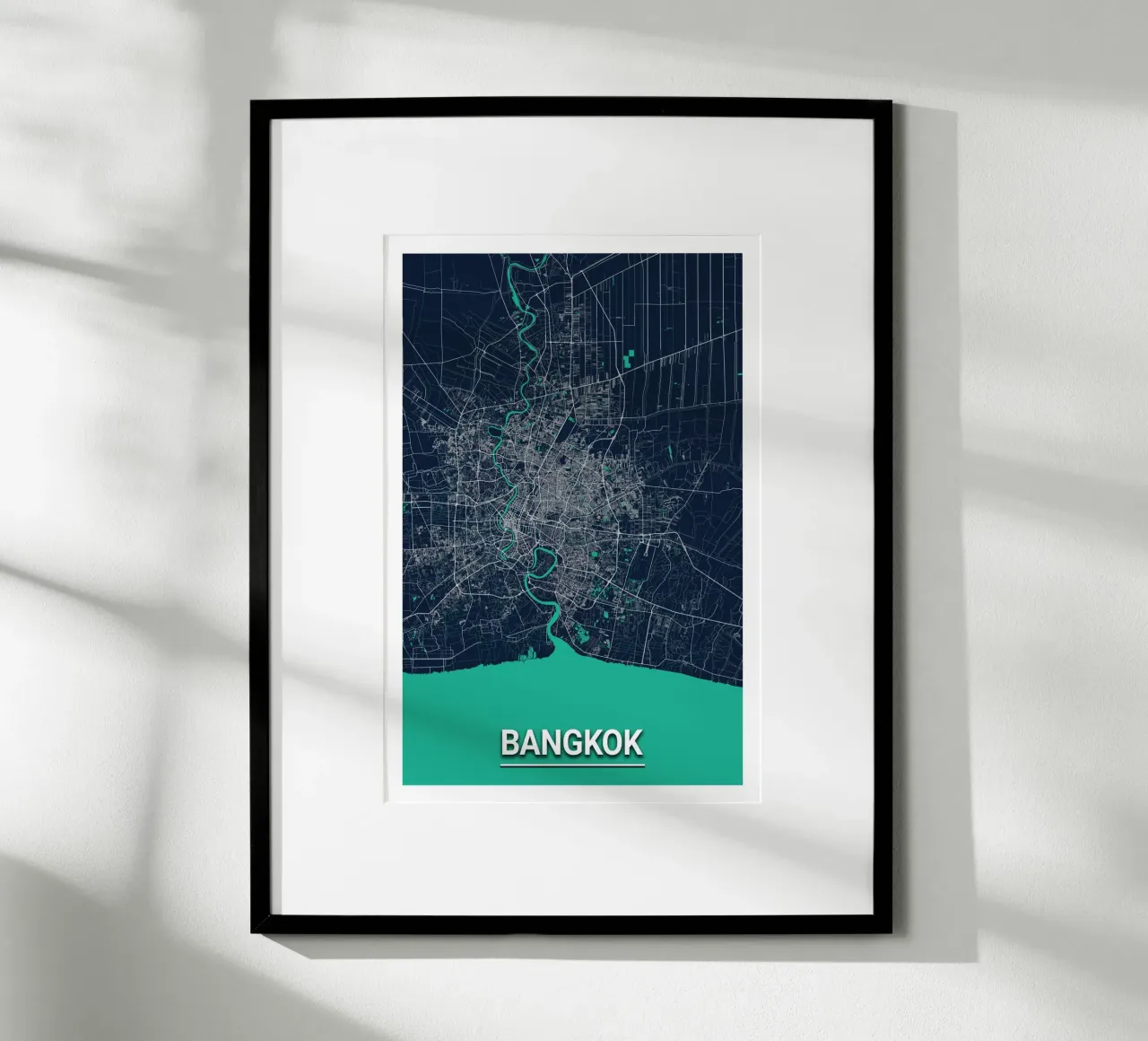 Moderne plattegrond van Bangkok - Minimalistisch ontwerp poster van CityMapPoster