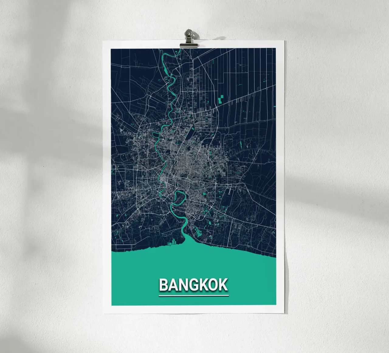 Moderne plattegrond van Bangkok - Minimalistisch ontwerp poster van CityMapPoster