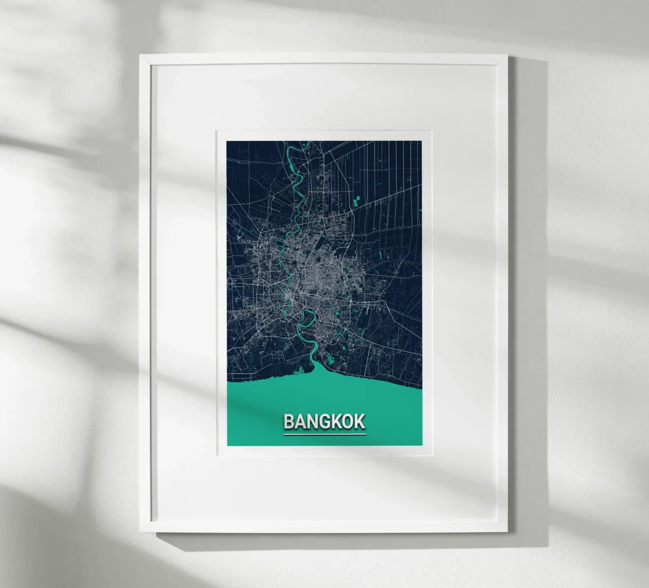 Moderne plattegrond van Bangkok - Minimalistisch ontwerp poster van CityMapPoster