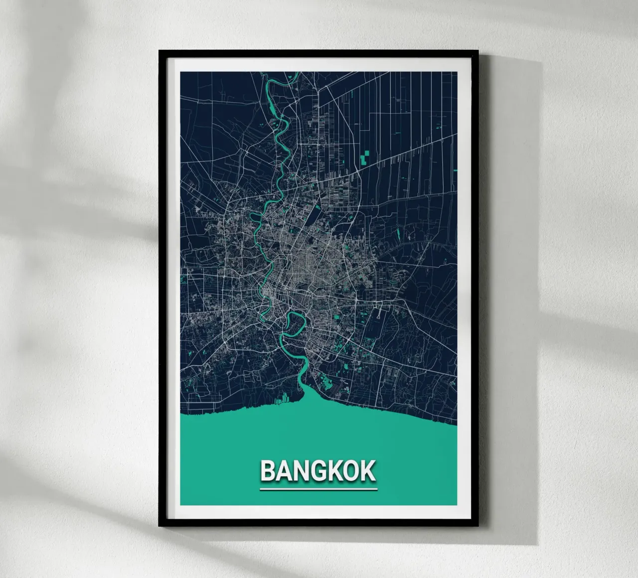 Moderne plattegrond van Bangkok - Minimalistisch ontwerp poster van CityMapPoster