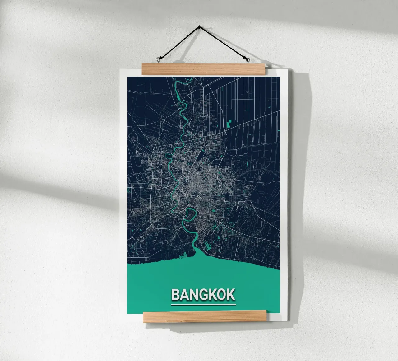 Moderne plattegrond van Bangkok - Minimalistisch ontwerp poster van CityMapPoster