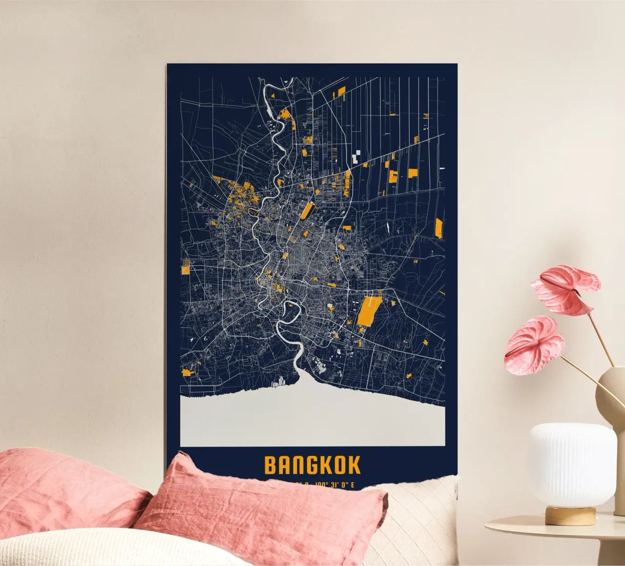 Mappa geometrica di Bangkok - Poster urbano poster da CityMapPoster