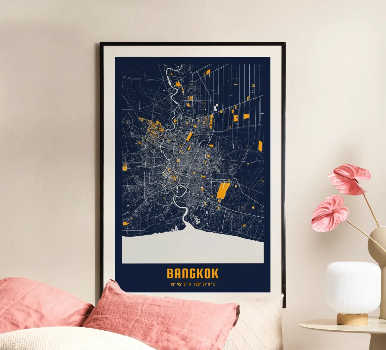 Mappa geometrica di Bangkok - Poster urbano poster da CityMapPoster