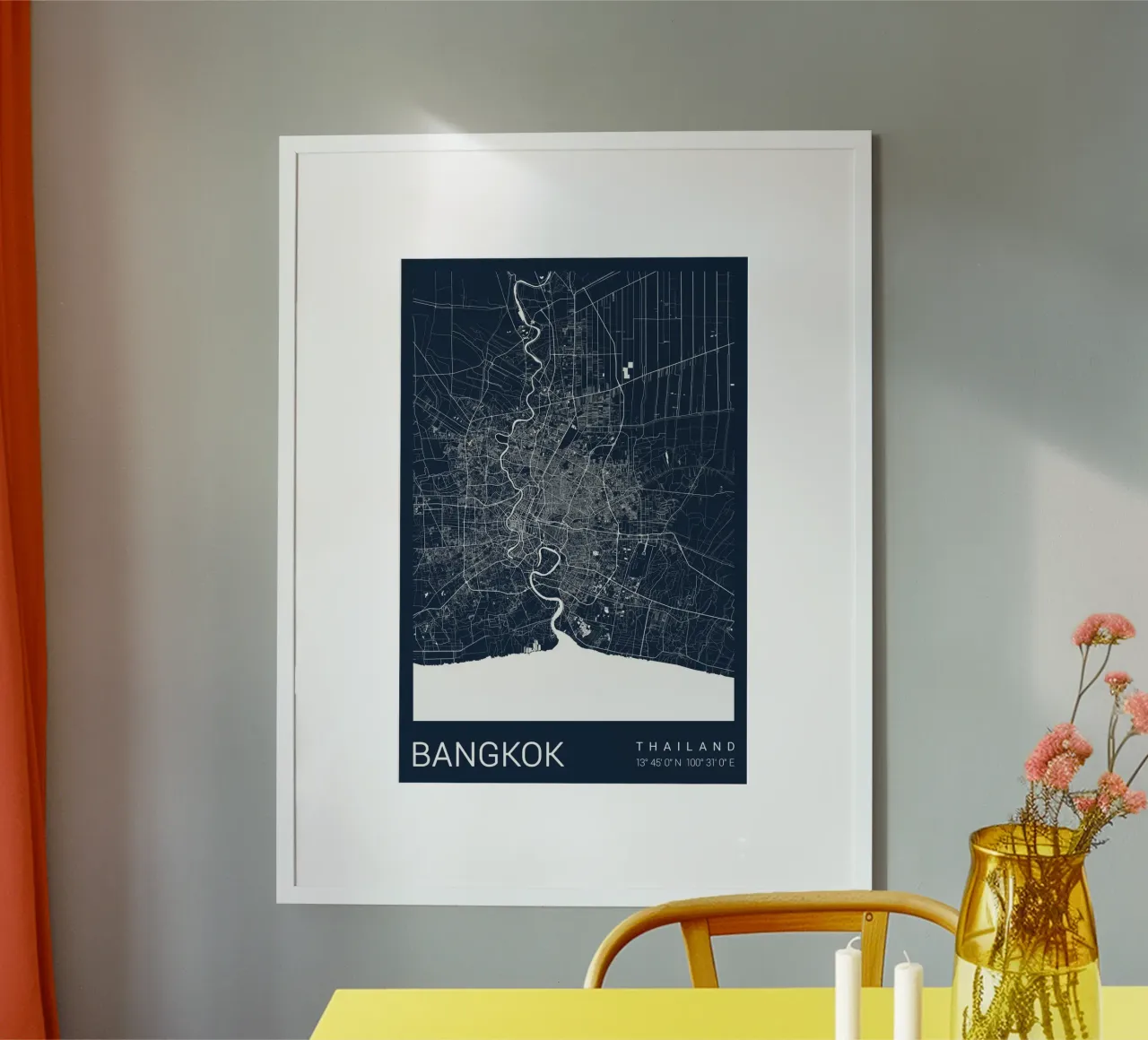 Poster elegante di Bangkok - Mappa astratta della città poster da CityMapPoster
