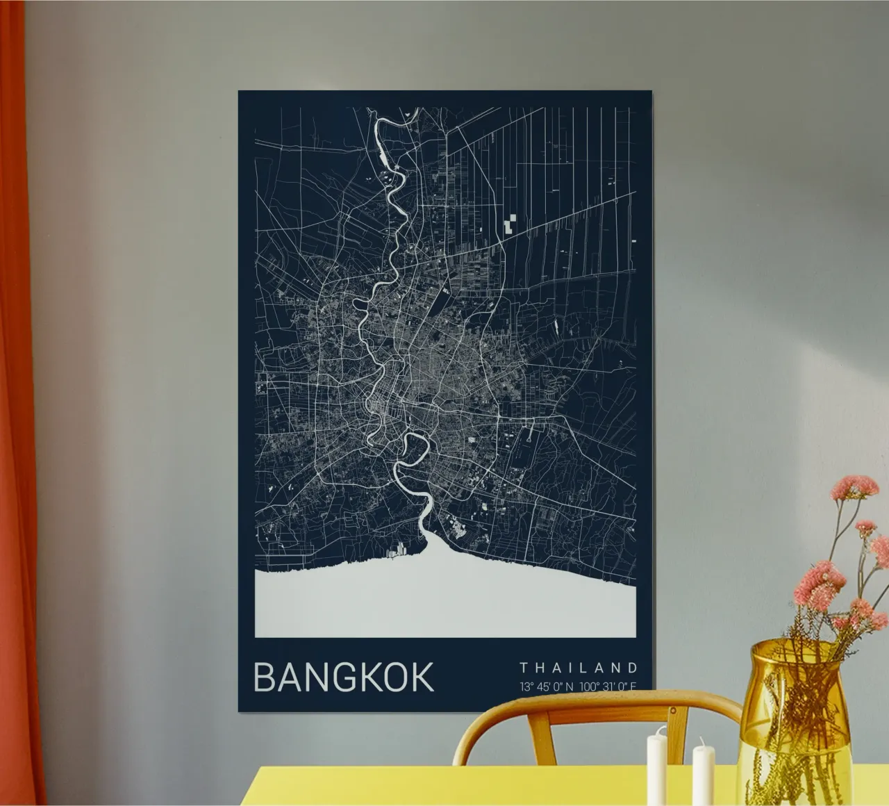 Poster elegante di Bangkok - Mappa astratta della città poster da CityMapPoster