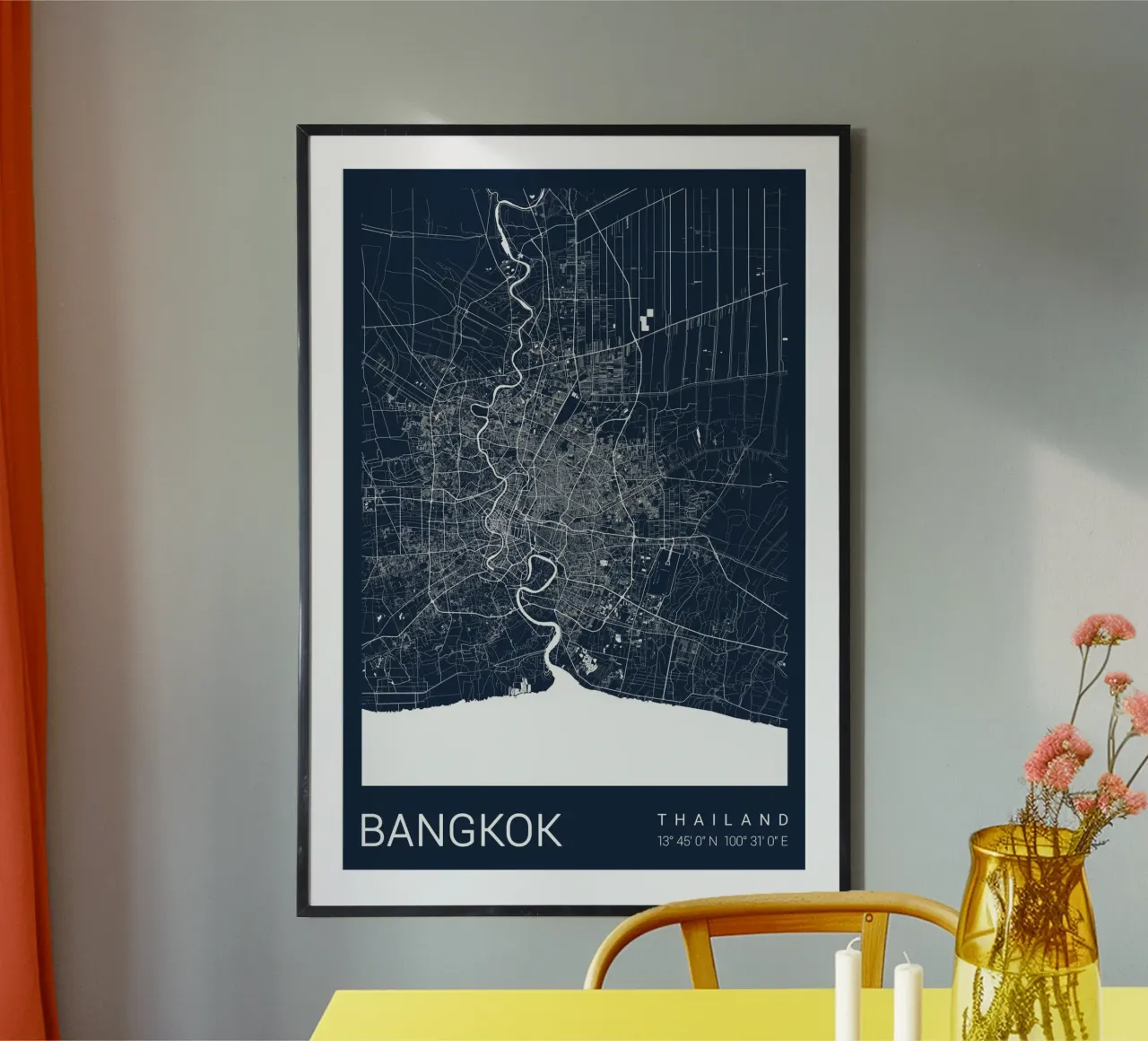Poster elegante di Bangkok - Mappa astratta della città poster da CityMapPoster