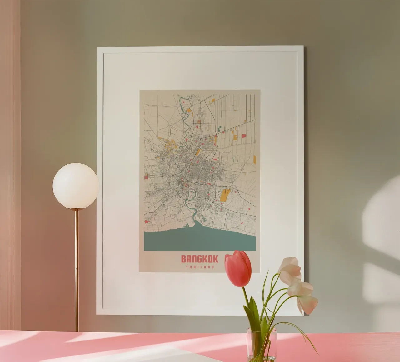 Poster della città di Bangkok carta hahnemühle da CityMapPoster