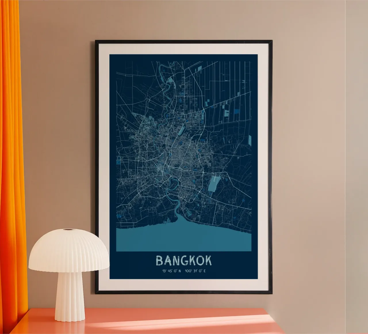Mappa astratta di Bangkok - poster per la vostra casa poster da CityMapPoster