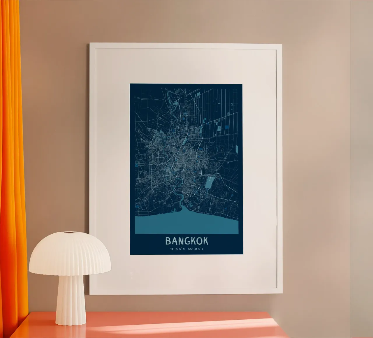 Mappa astratta di Bangkok - poster per la vostra casa poster da CityMapPoster