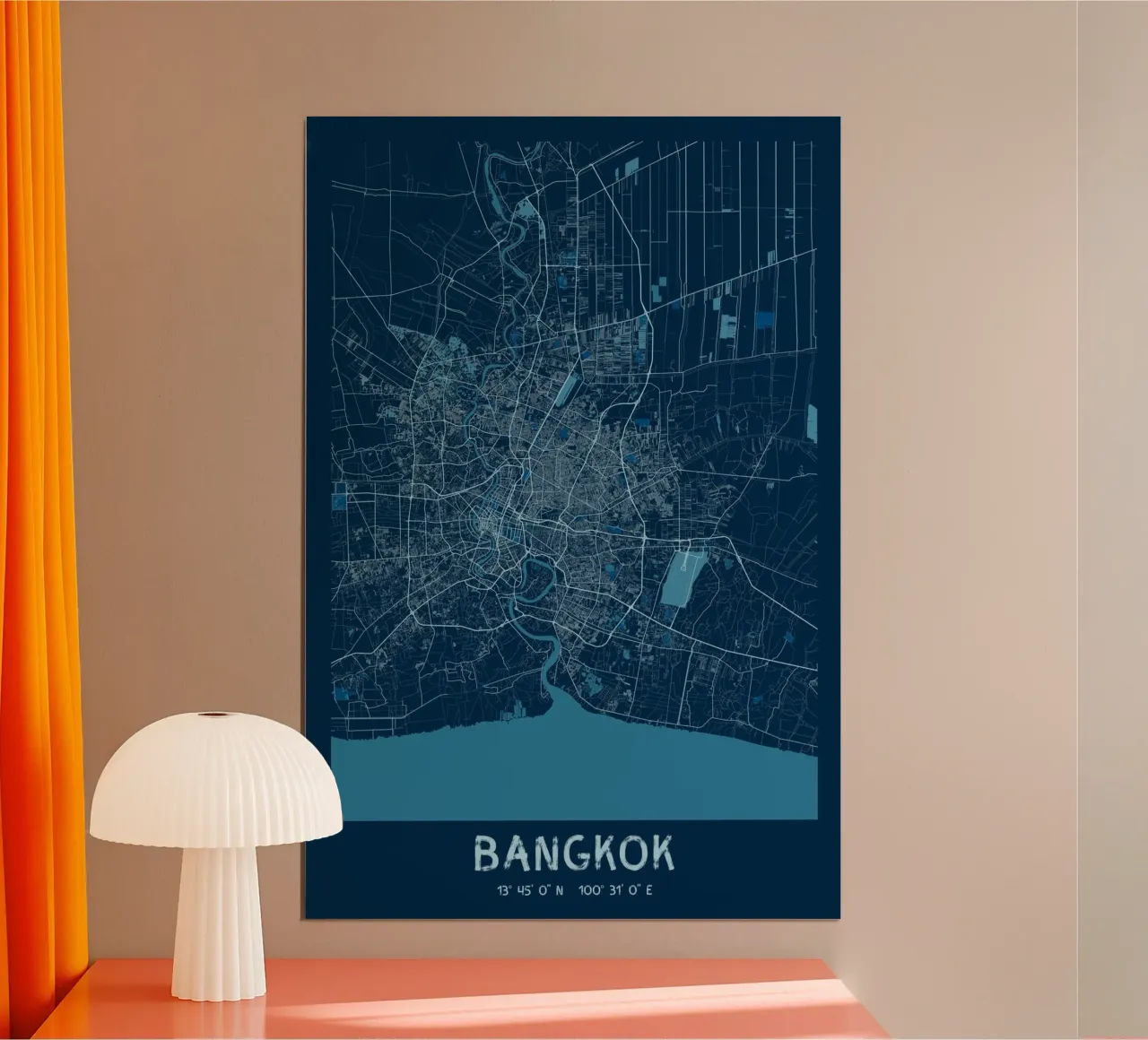 Mappa astratta di Bangkok - poster per la vostra casa poster da CityMapPoster