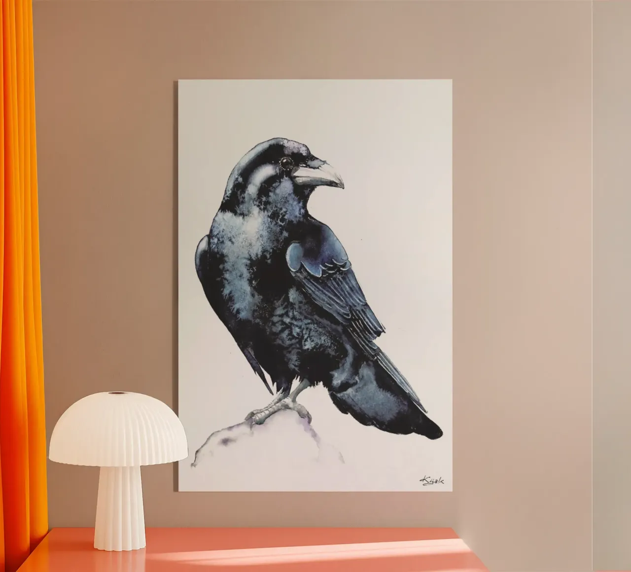Raven acryl van Karolina Kijak