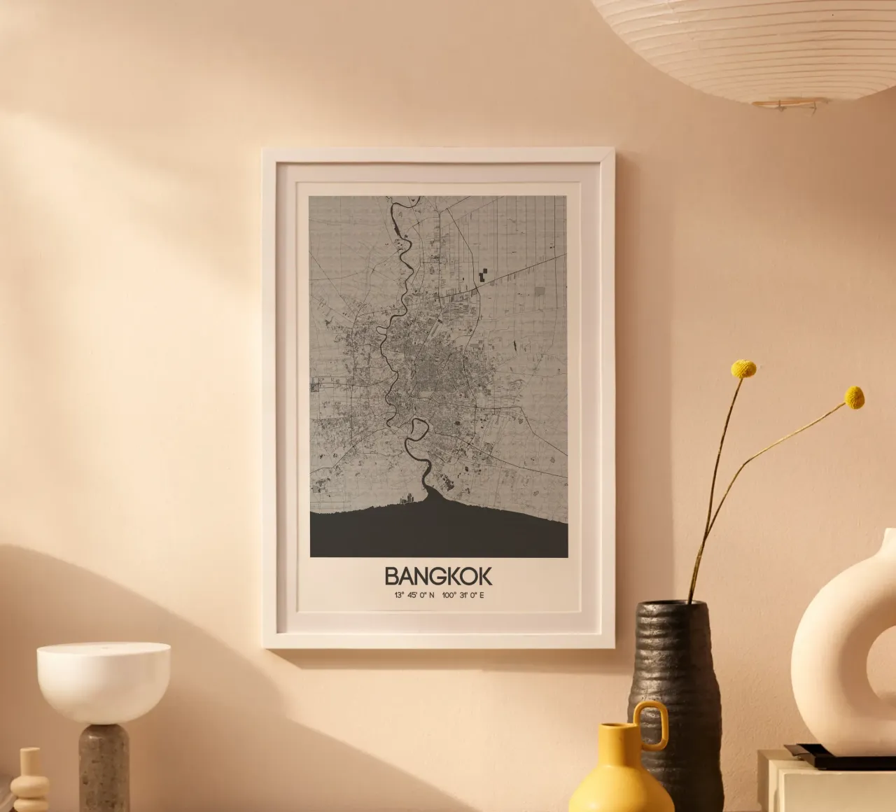 Kunstposter Bangkok - Stadsplattegrond in modern ontwerp poster van CityMapPoster