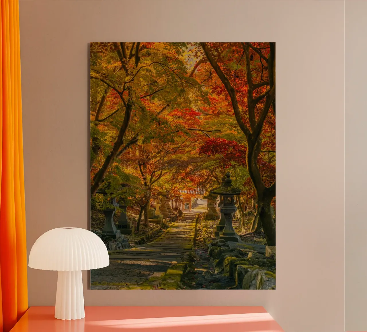 Santuario d'autunno a Nagano, Giappone alluminio dibond da Marcel Bisig