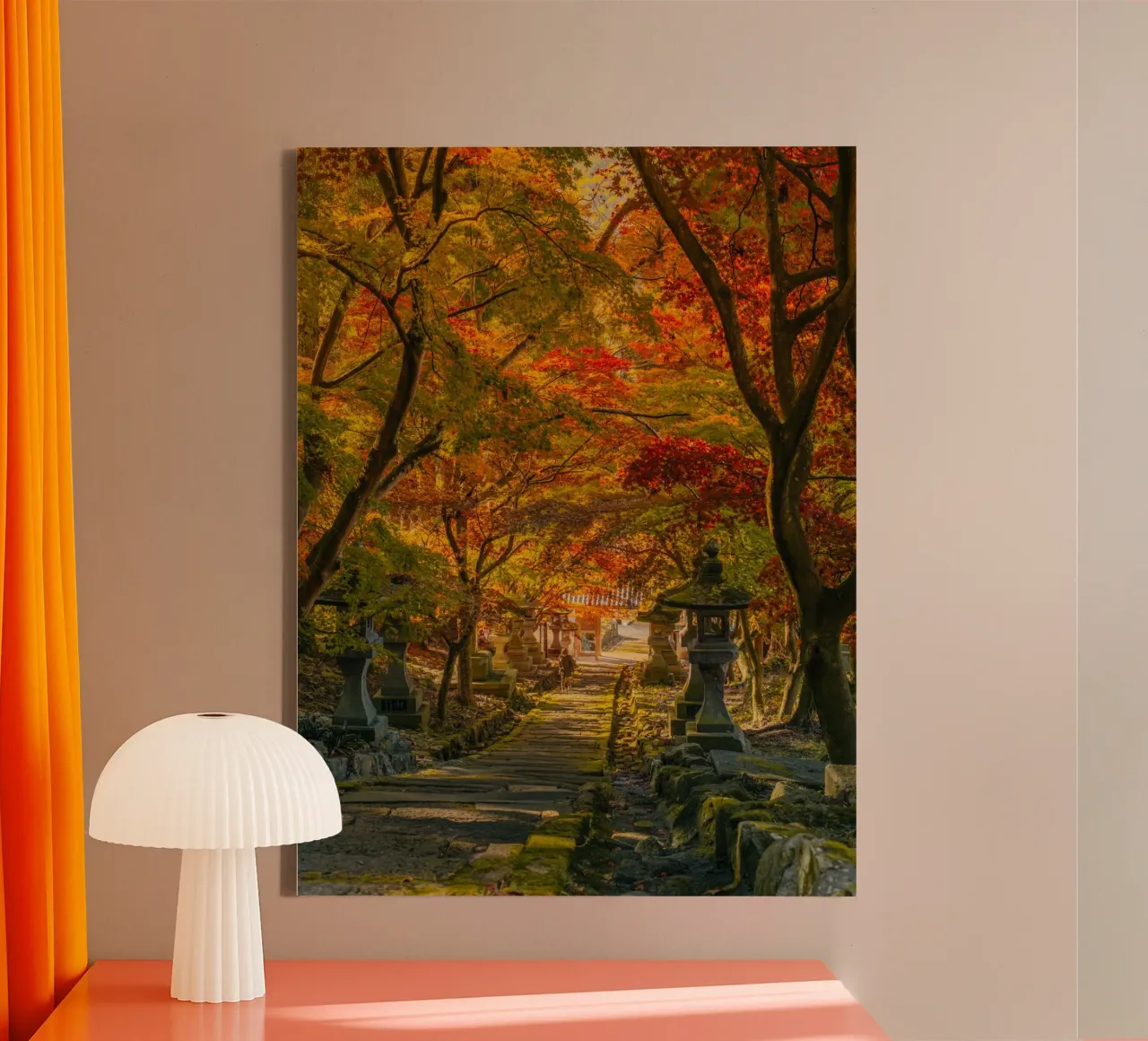 Santuario d'autunno a Nagano, Giappone tela con Cornice a cassetta da Marcel Bisig