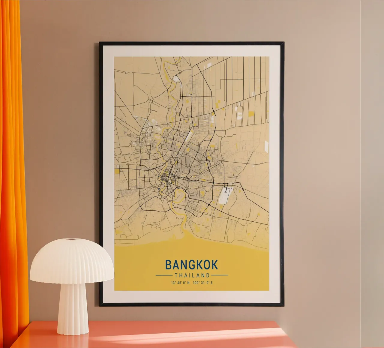 Poster di Bangkok - Design moderno e minimalista poster da CityMapPoster