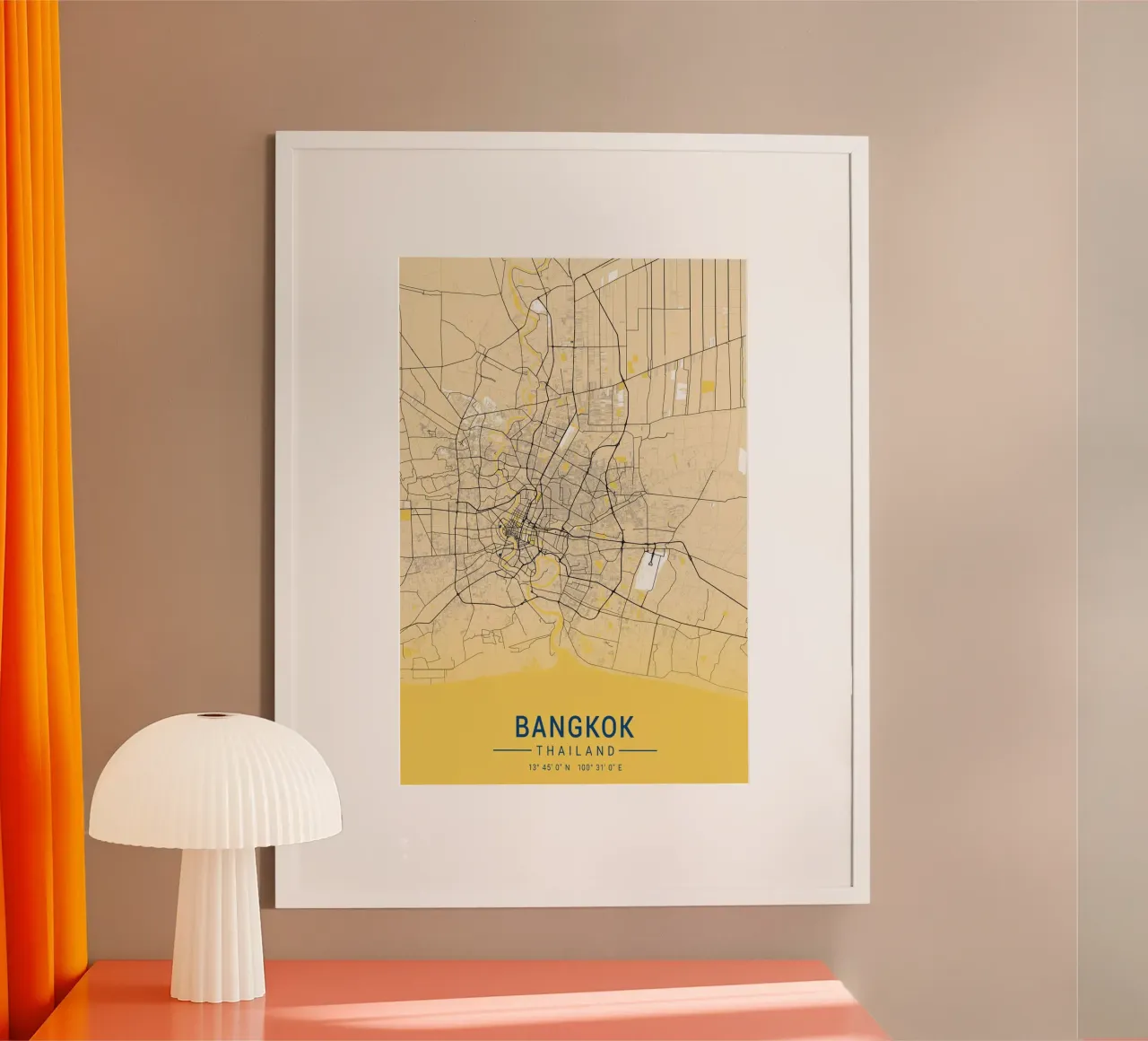 Poster di Bangkok - Design moderno e minimalista poster da CityMapPoster
