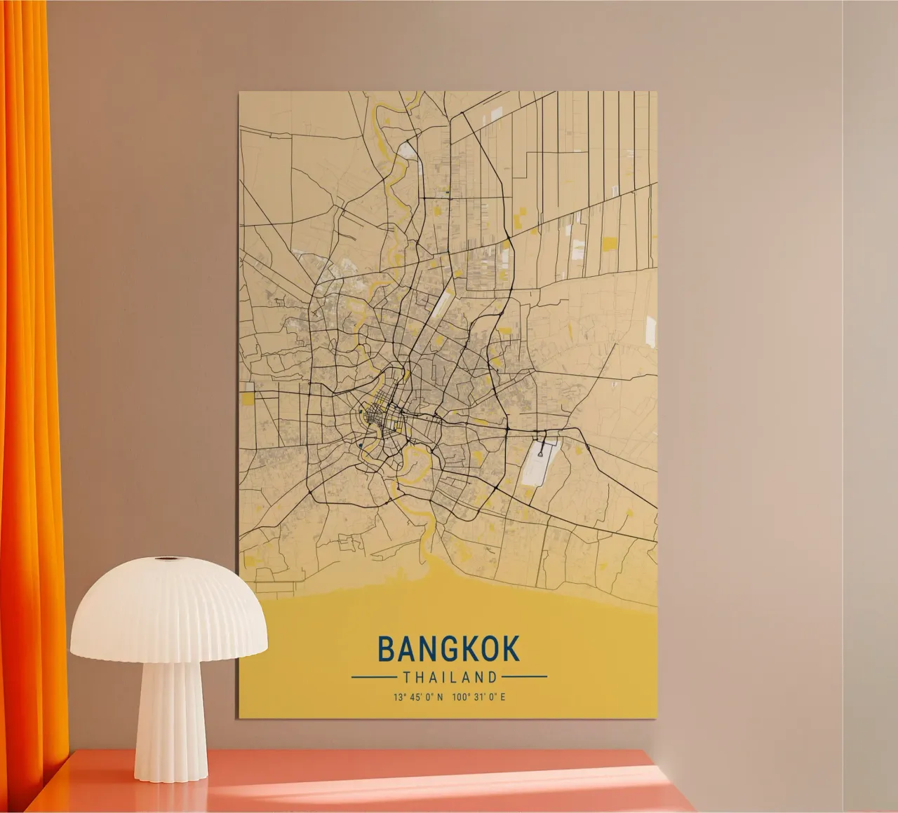 Poster di Bangkok - Design moderno e minimalista poster da CityMapPoster