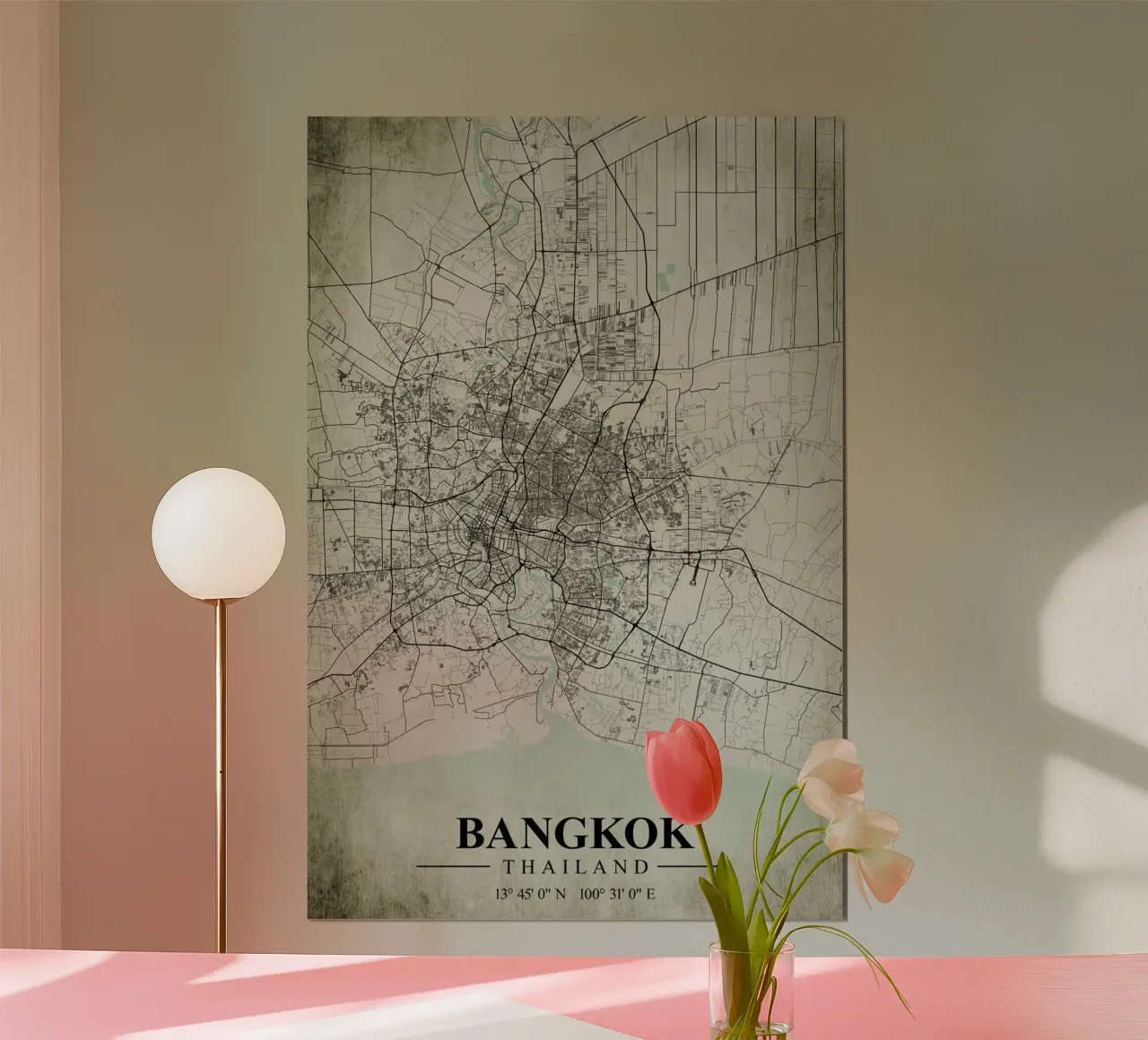 Mappa della città di Bangkok Vintage poster da CityMapPoster