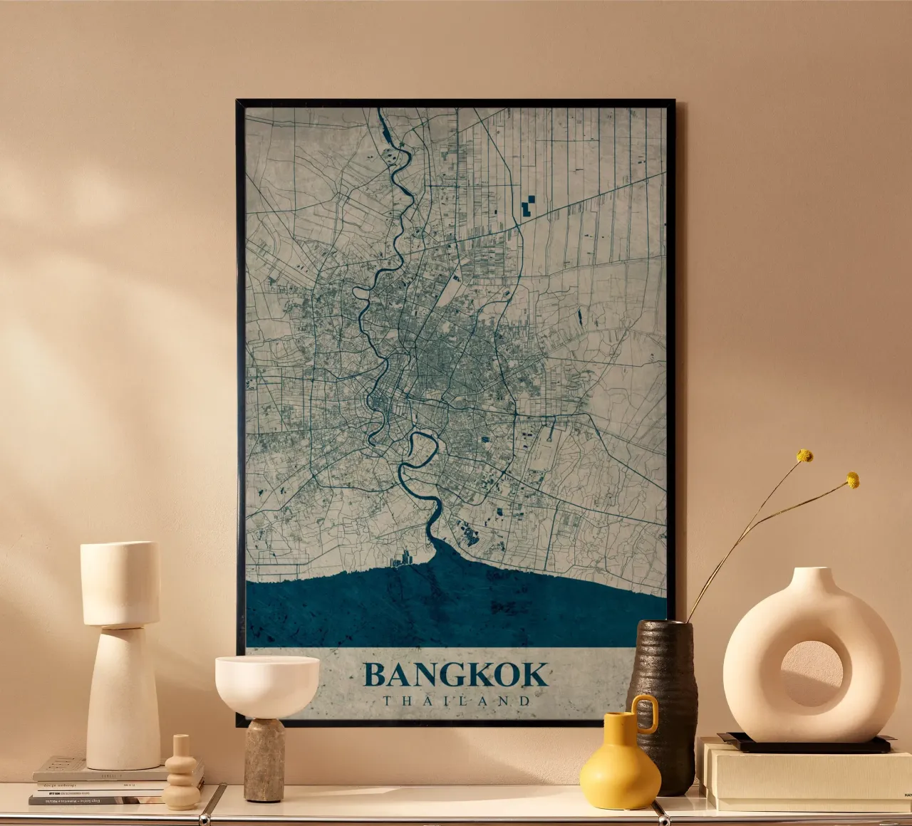 Mappa della città di Bangkok Retro poster da CityMapPoster