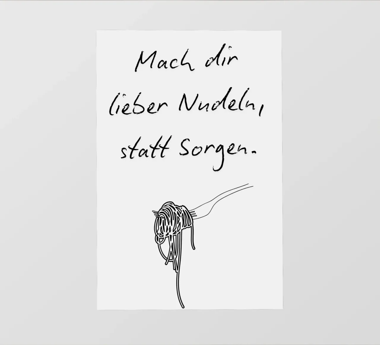 Lieber Nudeln, statt Sorgen. telo in pvc da NORDLICHT DESIGNS