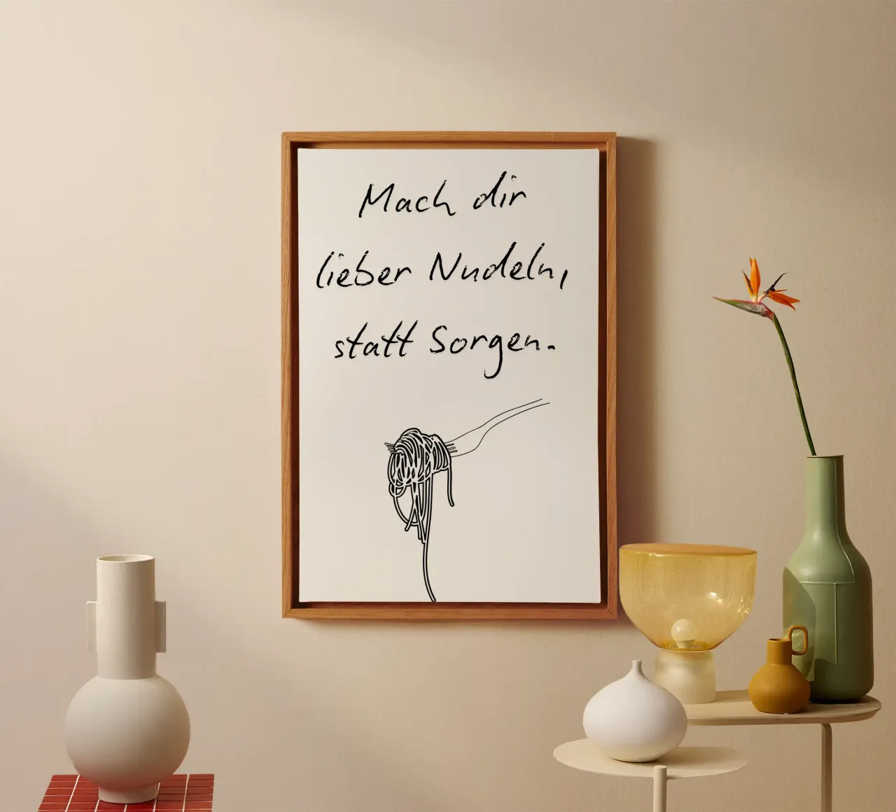 Lieber Nudeln, statt Sorgen. canvas by NORDLICHT DESIGNS