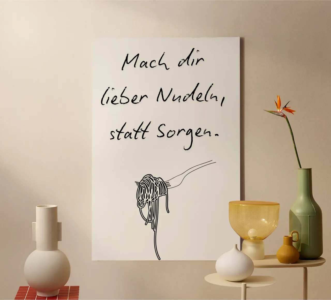 Lieber Nudeln, statt Sorgen. canvas by NORDLICHT DESIGNS