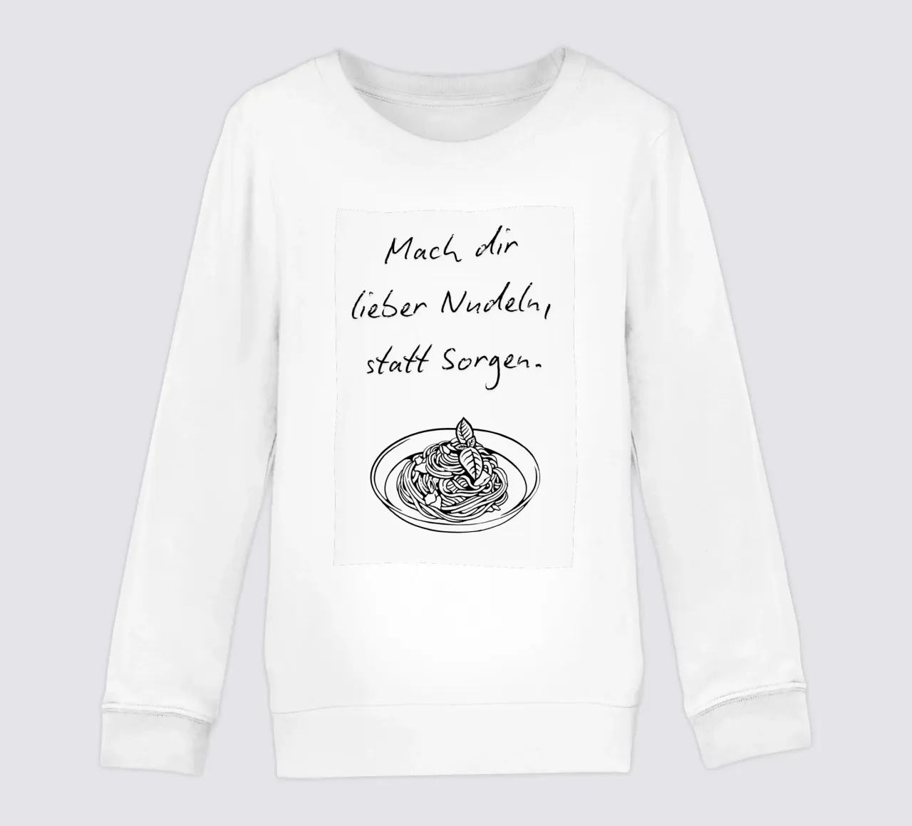 Lieber Nudeln, statt Sorgen. felpa bambino da NORDLICHT DESIGNS