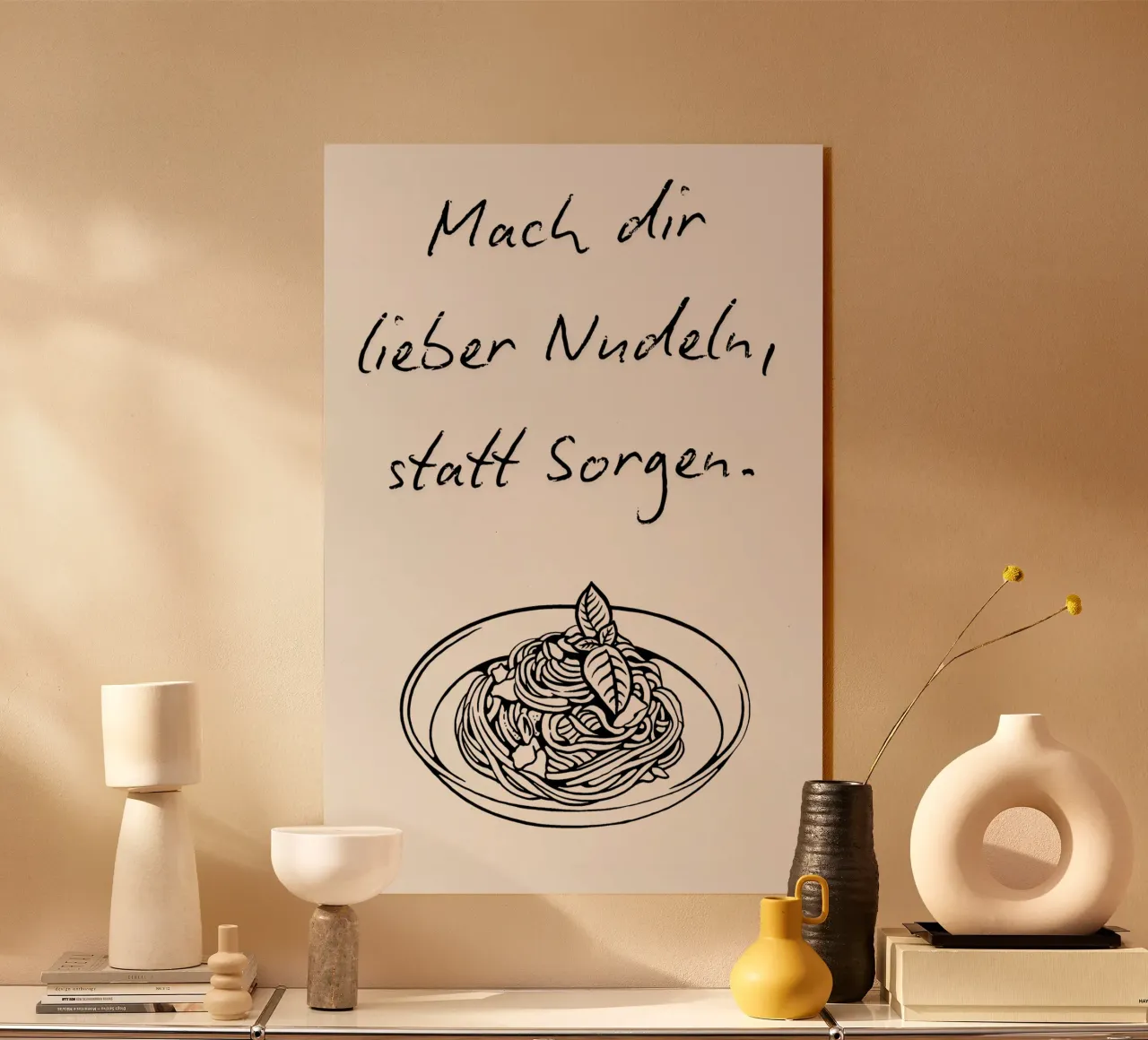 Lieber Nudeln, statt Sorgen. metacrilato de NORDLICHT DESIGNS