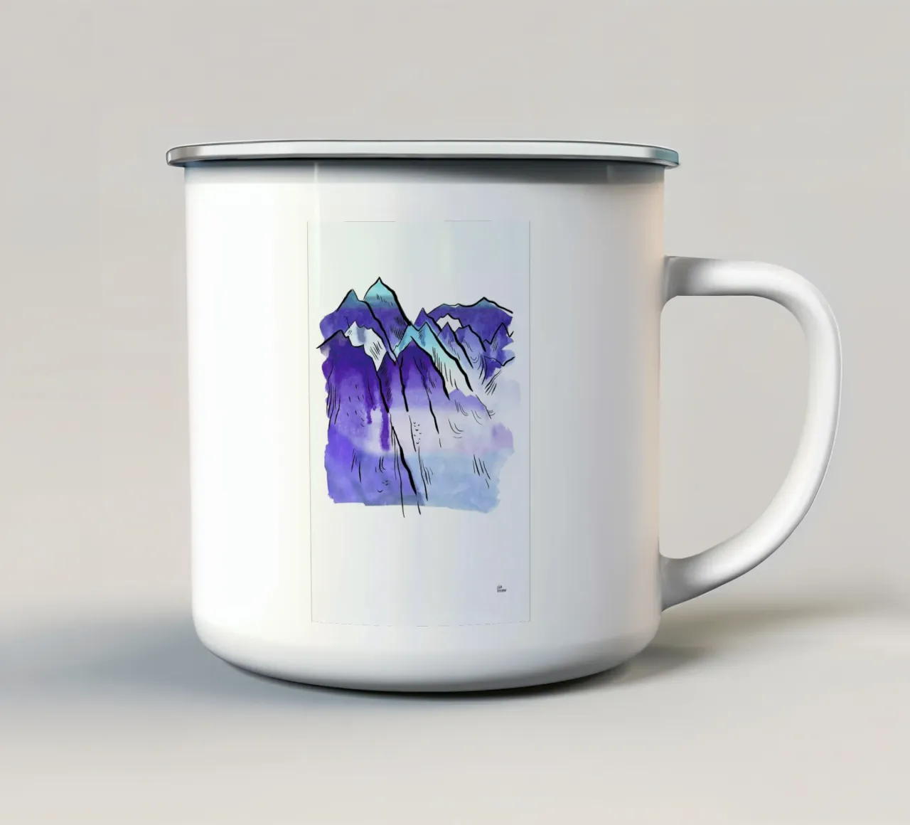 Japanese Mountains tazza in smalto da Liga Kitchen