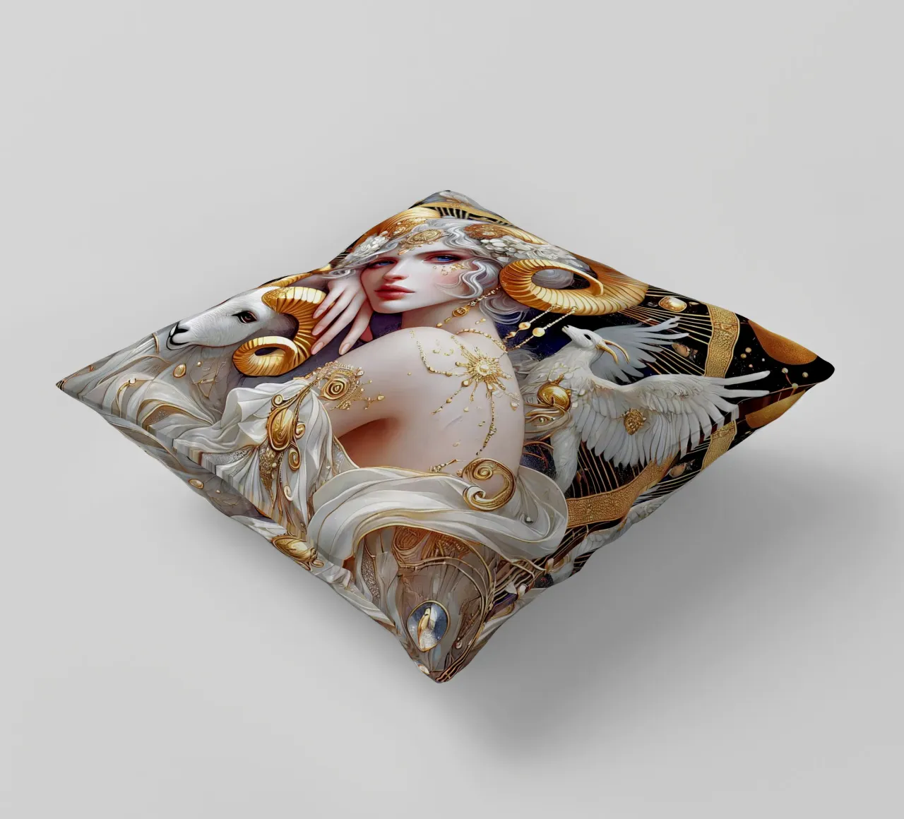 Segno zodiacale Ariete cuscino da Art-Nouveau-Dsg