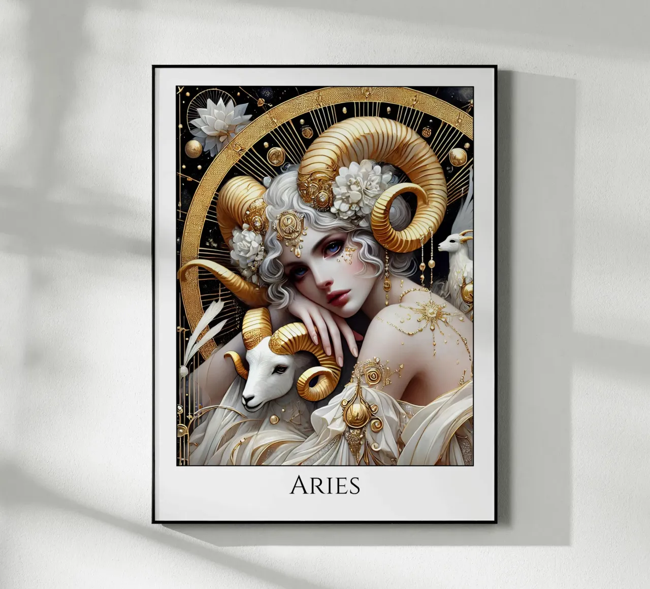 Signo astrológico Aries metacrilato de Art-Nouveau-Dsg