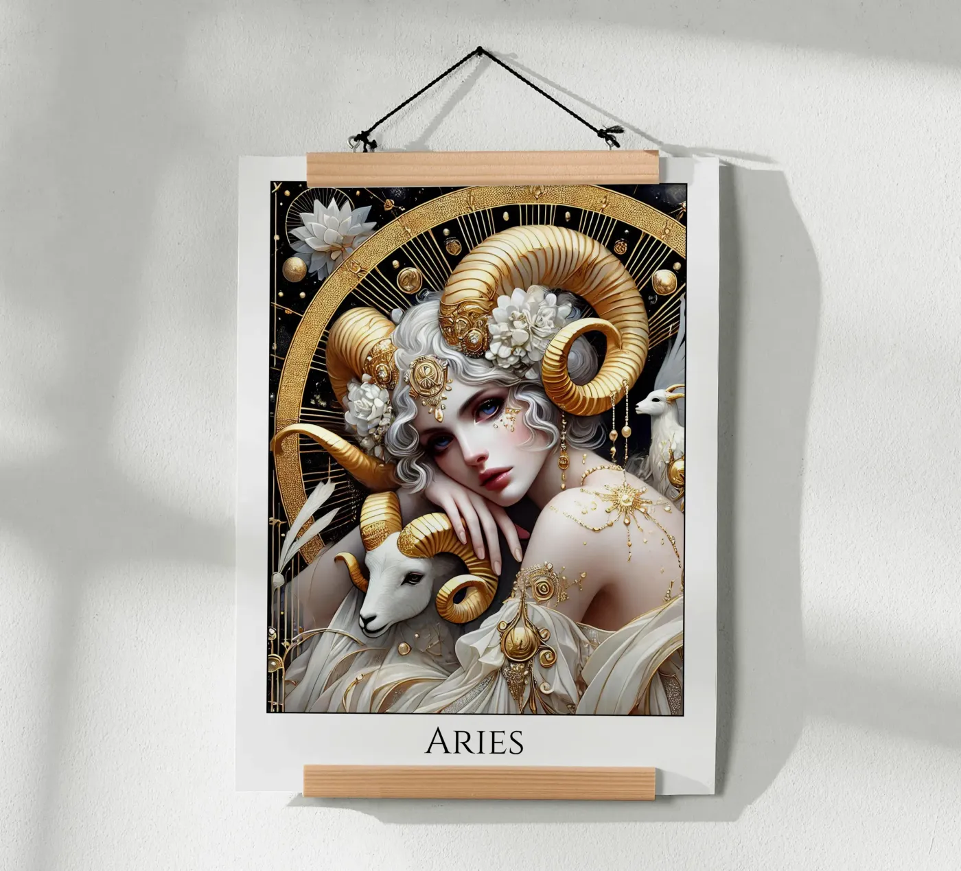 Sternzeichen Widder Poster von Art-Nouveau-Dsg