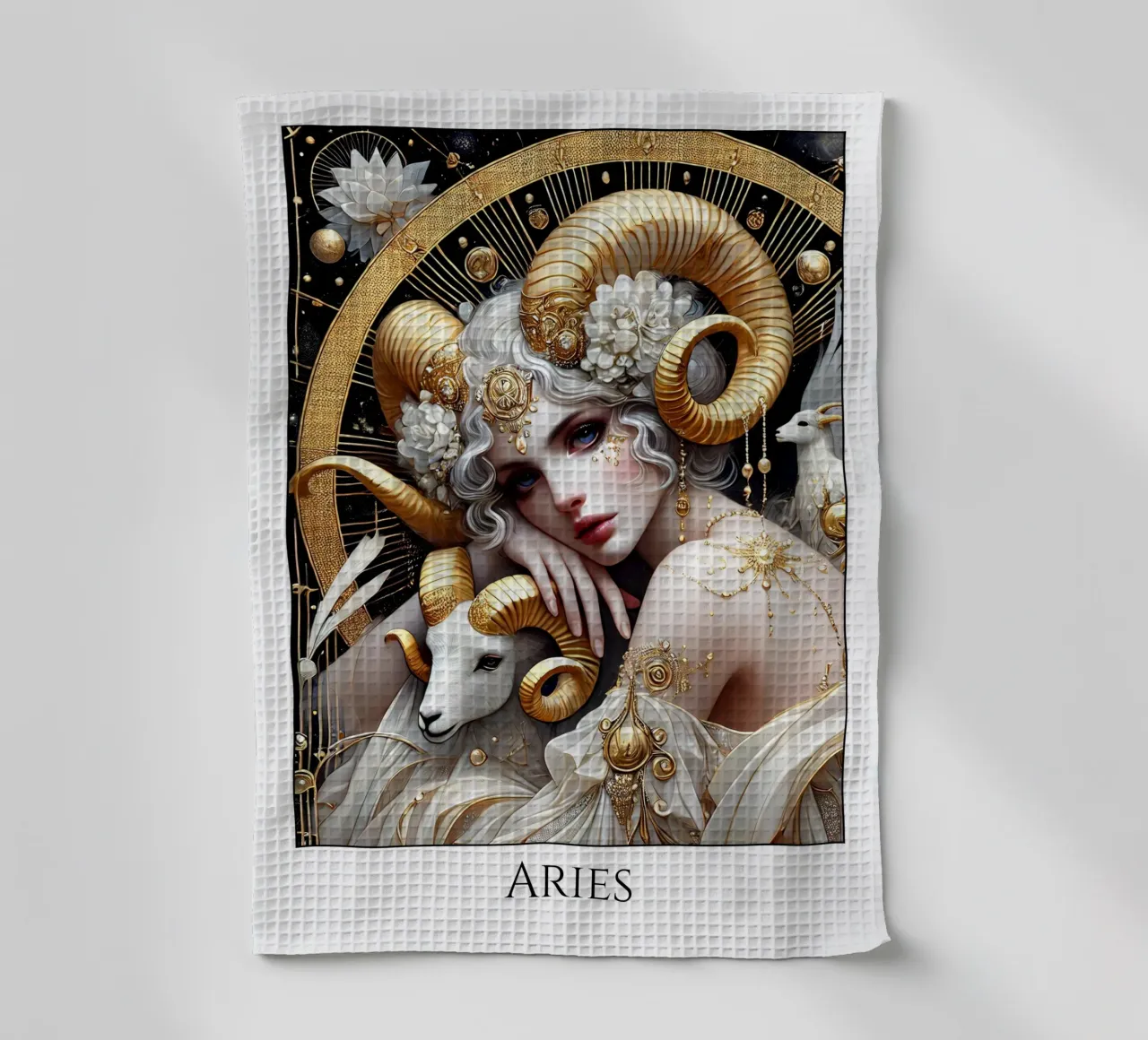 Sternzeichen Widder Geschirrtuch von Art-Nouveau-Dsg