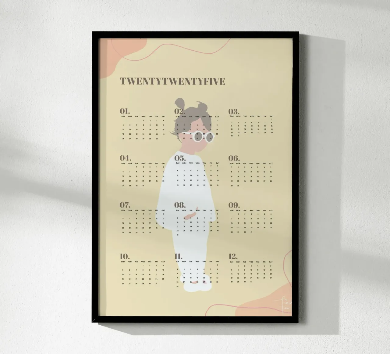 Wall calendar 2025 LOLA - English version hahnemühle by Tine Taler