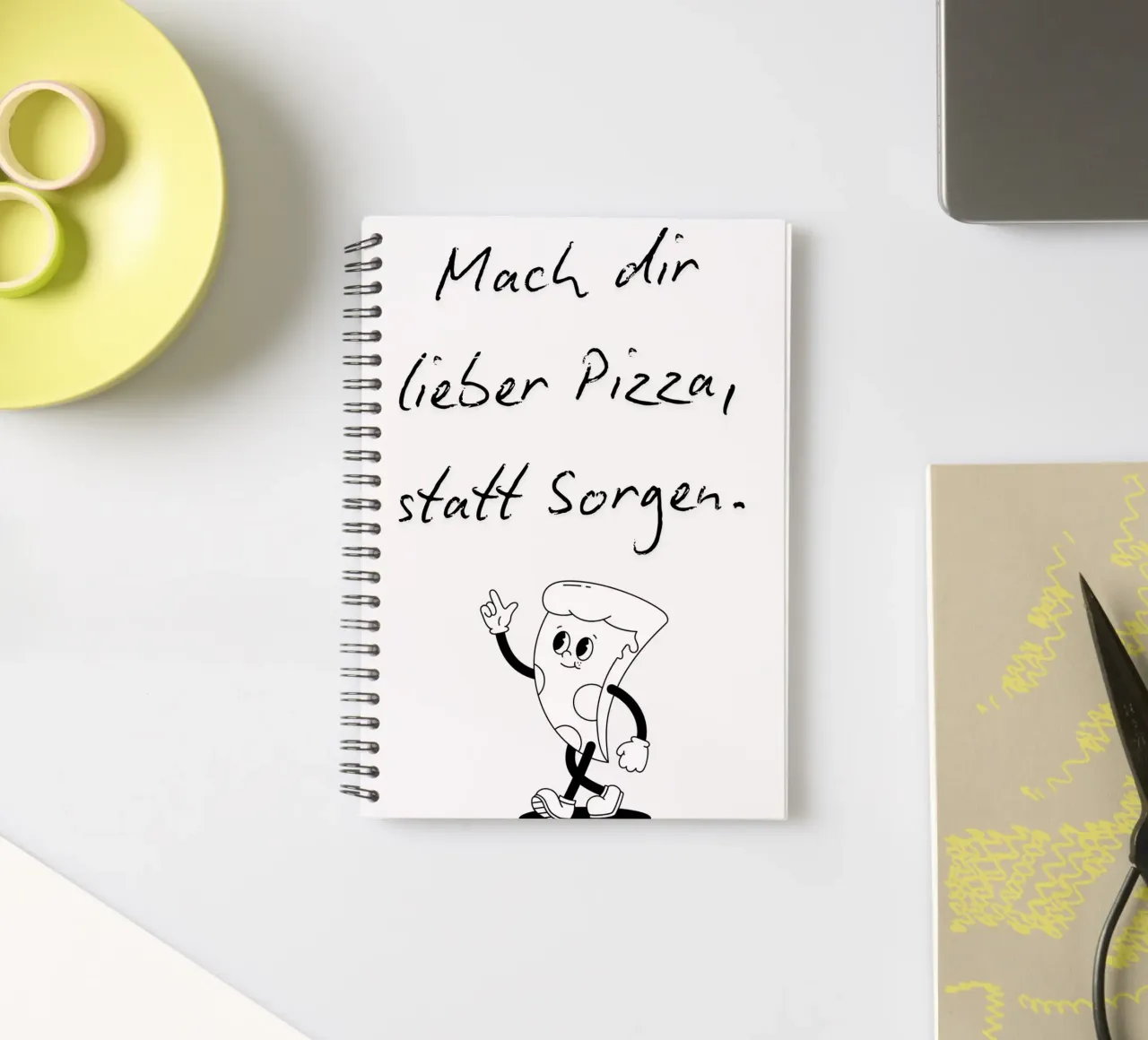 Lieber Pizza, statt Sorgen. spiral notebook by NORDLICHT DESIGNS