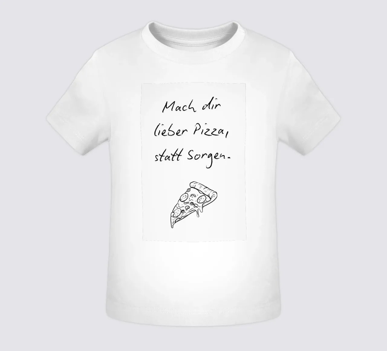 Lieber Pizza, statt Sorgen. baby t-shirt by NORDLICHT DESIGNS