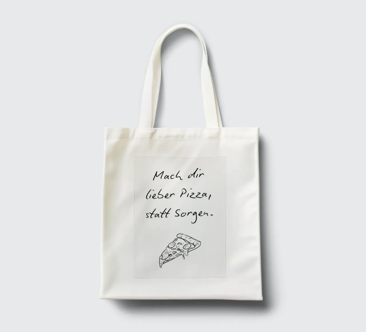 Lieber Pizza, statt Sorgen. borsa in juta da NORDLICHT DESIGNS