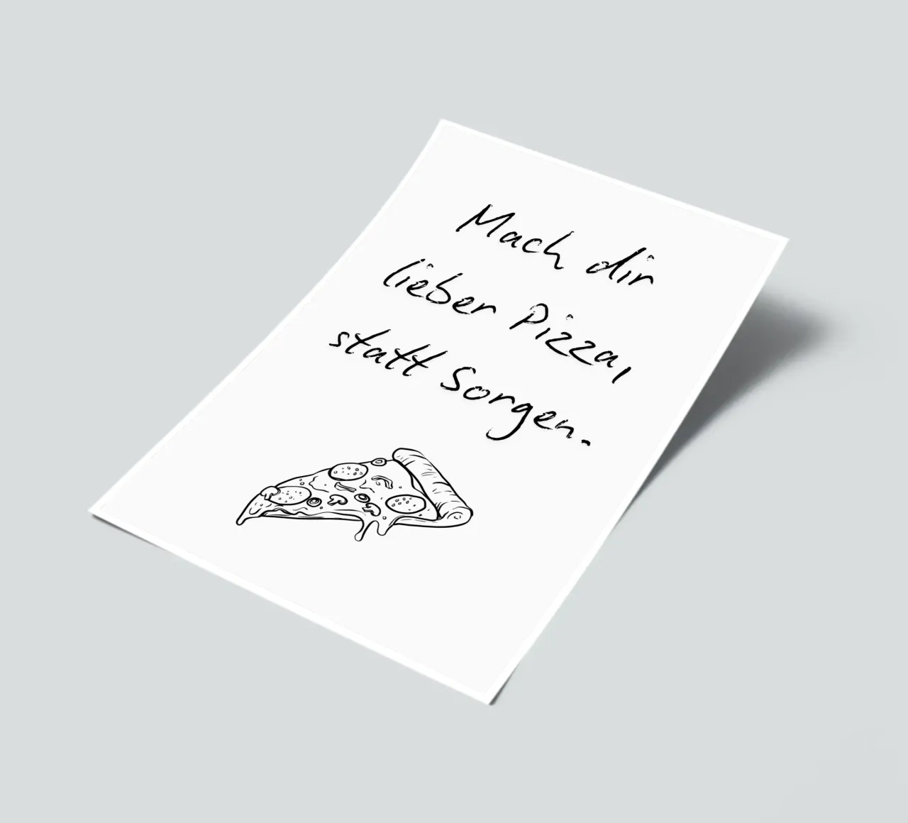 Lieber Pizza, statt Sorgen. Stickerbogen von NORDLICHT DESIGNS