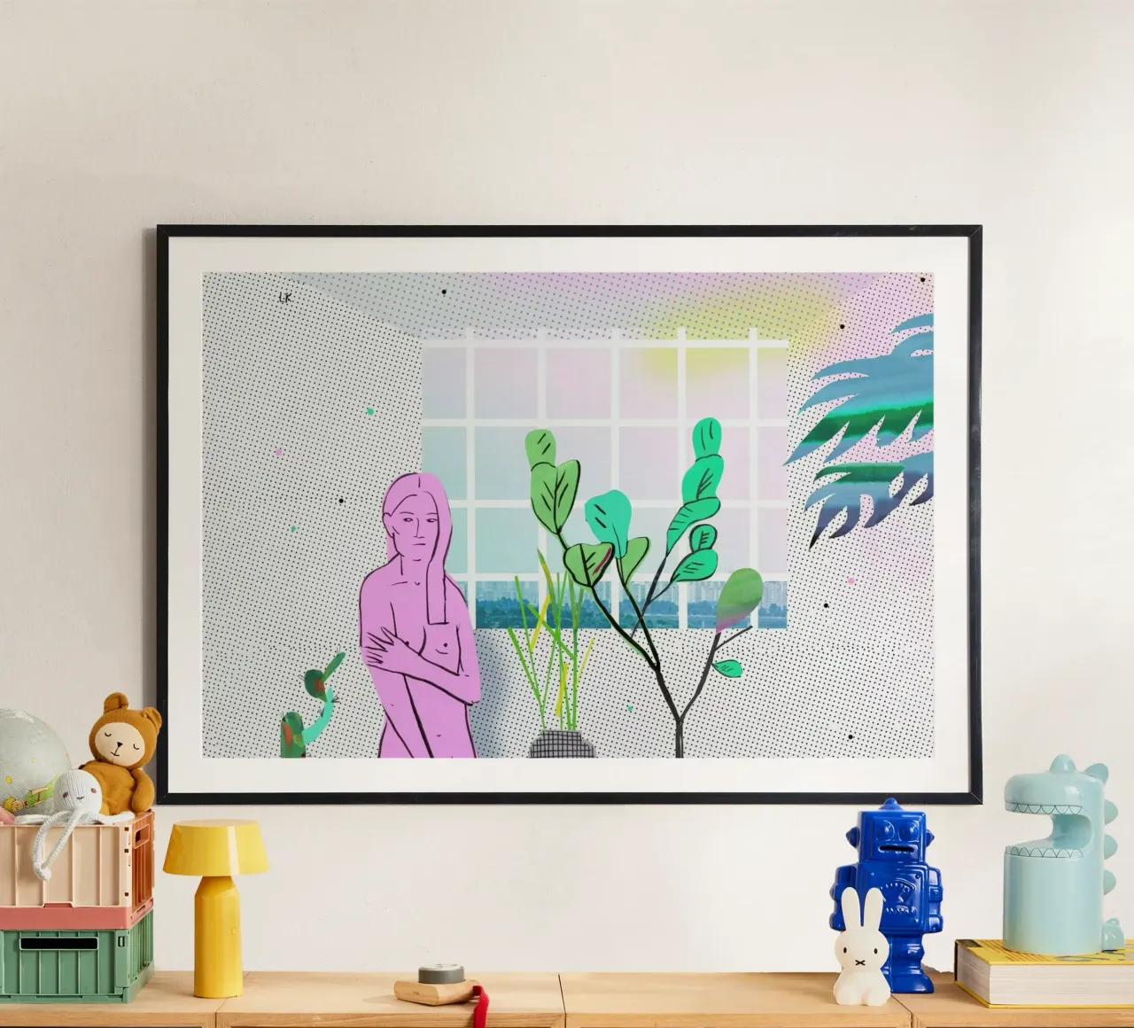 Uncertain Morning poster con telaio in legno da Liga Kitchen